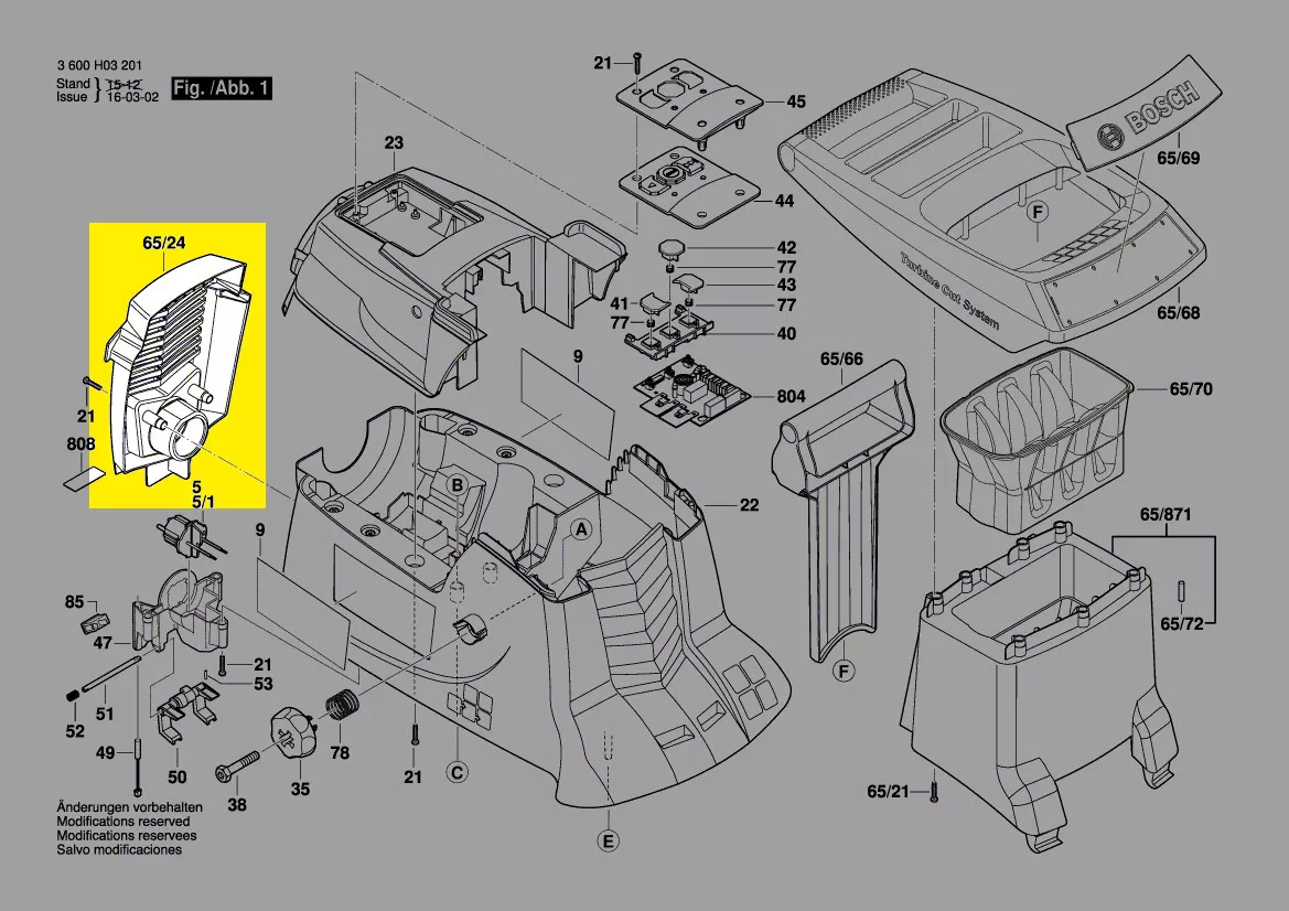 capot arrière réf. 2 609 004 513 Bosch